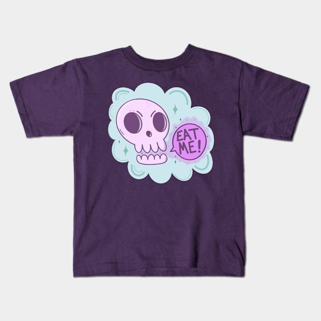 Eat Me Skelly Kids T-Shirt by sadsquatch